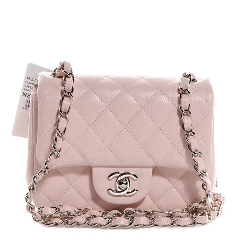 chanel pink caviar mini|CHANEL Caviar Quilted Mini Square Flap Pink .